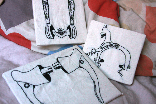 Embroidered Italian bike parts